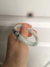 Load image into Gallery viewer, 50mm Certified Type A 100% Natural green/white with flying flowers oval Jadeite Jade bangle AH75-1630
