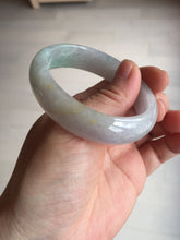 Load image into Gallery viewer, 51.5mm certified 100% natural type A light purple sunny green yellow oval jadeite jade bangle BL77-8666