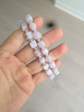 Load image into Gallery viewer, 100% natural type A icy white/purple jadeite jade beads bracelet BK57