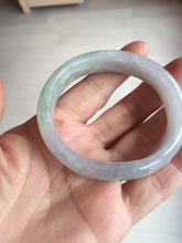 Load image into Gallery viewer, 51.5mm certified 100% natural type A light purple sunny green yellow oval jadeite jade bangle BL77-8666