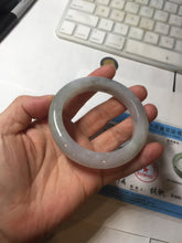 Load image into Gallery viewer, 53.5mm certified 100% natural Type A icy water sunny green/gray/black jadeite jade bangle BP158-5028