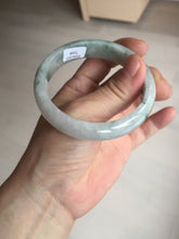 Load image into Gallery viewer, 55mm certified 100% natural icy watery light green with green floating flowers jadeite jade bangle AS88-7068