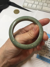 Load image into Gallery viewer, 52.5mm certified 100% natural Type A green gray black jadeite bangle PD172-6297