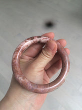 Load image into Gallery viewer, 58.9mm 100% natural Etruscan earth red round cut rose stone (Rhodonite)bangle XY76