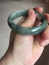 Load image into Gallery viewer, 54.5mm certified 100% natural dark green black jadeite jade bangle AS87-7064