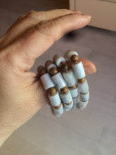 Load image into Gallery viewer, 100% natural type A green/purple jadeite jade  beads bracelet group BK56