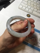 Load image into Gallery viewer, 53.5mm certified 100% natural Type A icy water sunny green/gray/black jadeite jade bangle BP158-5028