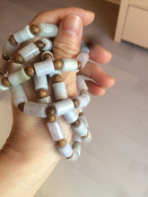 Load image into Gallery viewer, 100% natural type A green/purple jadeite jade  beads bracelet group BK56