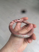 Load image into Gallery viewer, 58.9mm 100% natural Etruscan earth red round cut rose stone (Rhodonite)bangle XY76