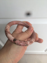 Load image into Gallery viewer, 58.9mm 100% natural Etruscan earth red round cut rose stone (Rhodonite)bangle XY76