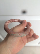 Load image into Gallery viewer, 58.9mm 100% natural Etruscan earth red round cut rose stone (Rhodonite)bangle XY76