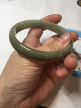 Load image into Gallery viewer, 60.2mm Certified Type A 100% Natural dark green gray black jadeite Jade bangle PD173-6298