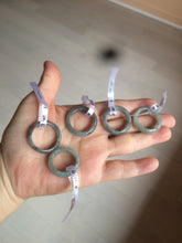 Load image into Gallery viewer, 100% natural type A green/black (青花乌鸡芝麻糊) jadeite jade band ring AE57