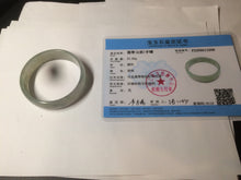 Load image into Gallery viewer, 49.5mm Certified Type A 100% Natural icy watery light green/gray/black thin Jadeite Jade bangle AY79-3208