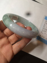 Load image into Gallery viewer, 57.5mm certified 100% natural type A light green/purple chubby jadeite jade bangle BF29-4028