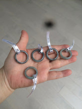 Load image into Gallery viewer, 100% natural type A green/black (青花乌鸡芝麻糊) jadeite jade band ring AE57