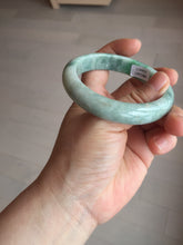 Load image into Gallery viewer, 56mm Certified Type A 100% Natural sunny green gray Jadeite Jade bangle BK131-4417