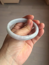 Load image into Gallery viewer, 53.5mm Certified Type A 100% Natural light green white oval Jadeite bangle AU2-3837