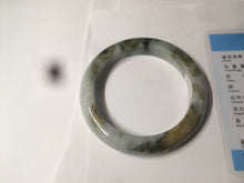 Load image into Gallery viewer, 55.3mm certified Type A 100% Natural dark green/purple/yellow Jadeite Jade bangle AZ41-4099