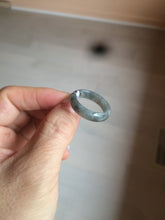 Load image into Gallery viewer, 100% natural type A green/black (青花乌鸡芝麻糊) jadeite jade band ring AE57