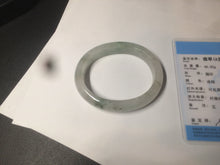 Load image into Gallery viewer, 51.5mm certified 100% natural Type A light green/white oval jadeite jade bangle AZ124-2782