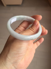 Load image into Gallery viewer, 53.5mm Certified Type A 100% Natural light green white oval Jadeite bangle AU2-3837