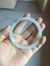 Load image into Gallery viewer, 58.2mm certified 100% natural type A light green white flat jadeite bangle PD28-5815