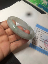 Load image into Gallery viewer, 51.5mm certified 100% natural Type A light green/white oval jadeite jade bangle AZ124-2782