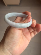Load image into Gallery viewer, 53.5mm Certified Type A 100% Natural light green white oval Jadeite bangle AU2-3837