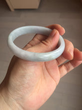 Load image into Gallery viewer, 53.5mm Certified Type A 100% Natural light green white oval Jadeite bangle AU2-3837