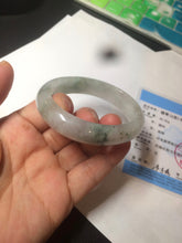 Load image into Gallery viewer, 51.5mm certified 100% natural Type A light green/white oval jadeite jade bangle AZ124-2782