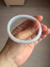 Load image into Gallery viewer, 53.5mm Certified Type A 100% Natural light green white oval Jadeite bangle AU2-3837
