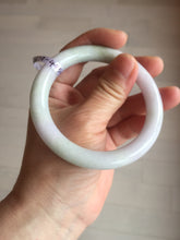Load image into Gallery viewer, 56mm Certified Type A 100% Natural light green purple(春带彩) round cut jadeite Jade bangle AA79-4954