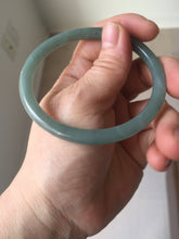 Load image into Gallery viewer, 59mm Certified Type A 100% Natural light green/blue/brown slim round cut Guatemala Jadeite bangle BS56-4639