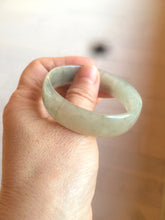 Load image into Gallery viewer, 49.5mm Certified Type A 100% Natural icy watery light green/gray/black thin Jadeite Jade bangle AY79-3208