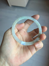 Load image into Gallery viewer, 58.2mm certified 100% natural type A light green white flat jadeite bangle PD28-5815