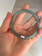 Load image into Gallery viewer, 59mm Certified Type A 100% Natural light green/blue/brown slim round cut Guatemala Jadeite bangle BS56-4639