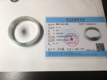 Load image into Gallery viewer, 52.5mm Certified type A 100% Natural sunny green/purple/white square Jadeite Jade bangle AX44-4717