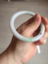 Load image into Gallery viewer, 56mm Certified Type A 100% Natural light green purple(春带彩) round cut jadeite Jade bangle AA81-4938