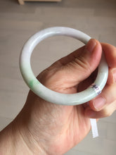 Load image into Gallery viewer, 56mm Certified Type A 100% Natural light green purple(春带彩) round cut jadeite Jade bangle AA81-4938