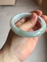 Load image into Gallery viewer, 54.8mm certified type A 100% Natural icy watery green/white jadeite jade bangle BP35-8906