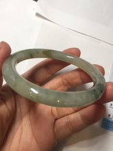 Load image into Gallery viewer, 54.5mm Certified type A 100% Natural light green dark green floating seaweed round cut Jadeite bangle PC137-6611