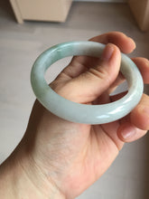 Load image into Gallery viewer, 54.8mm certified type A 100% Natural icy watery green/white jadeite jade bangle BP35-8906