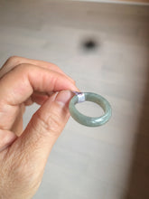 Load image into Gallery viewer, 100% natural type A green/black (青花乌鸡芝麻糊) jadeite jade band ring AE57