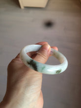 Load image into Gallery viewer, 56.5mm certified type A 100% Natural dark green/white jadeite jade bangle BG75-1837