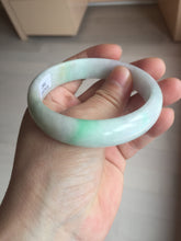 Load image into Gallery viewer, 57mm certified 100% natural sunny green/purple/yellow/white(FU LU SHOU) jadeite jade bangle AS85-7082