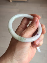 Load image into Gallery viewer, 56mm Certified Type A 100% Natural light green purple(春带彩) round cut jadeite Jade bangle AA81-4938