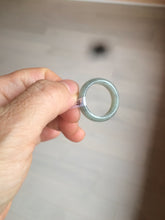 Load image into Gallery viewer, 100% natural type A green/black (青花乌鸡芝麻糊) jadeite jade band ring AE57