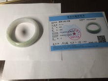 Load image into Gallery viewer, 55mm certified type A 100% Natural light green/white jadeite jade bangle AE66-6537