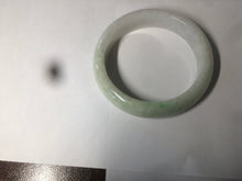Load image into Gallery viewer, 55mm certified type A 100% Natural light green/white jadeite jade bangle AE66-6537